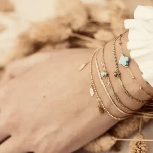 Bracelet Velasquez - Acier Doré | Agate Blanche