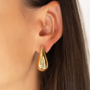 Boucles d'oreilles Agua - Acier Doré
