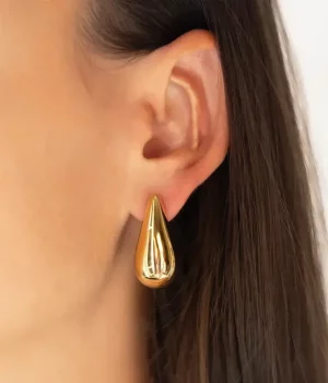 Boucles d'oreilles Agua - Acier Doré