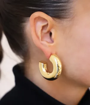 Boucles d'oreilles Amande - Acier Doré