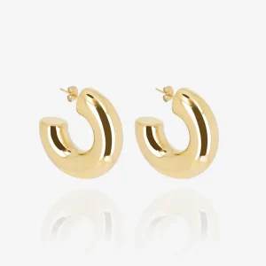 Boucles d'oreilles Amande - Acier Doré