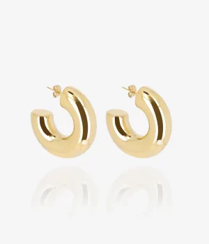 Boucles d'oreilles Amande - Acier Doré