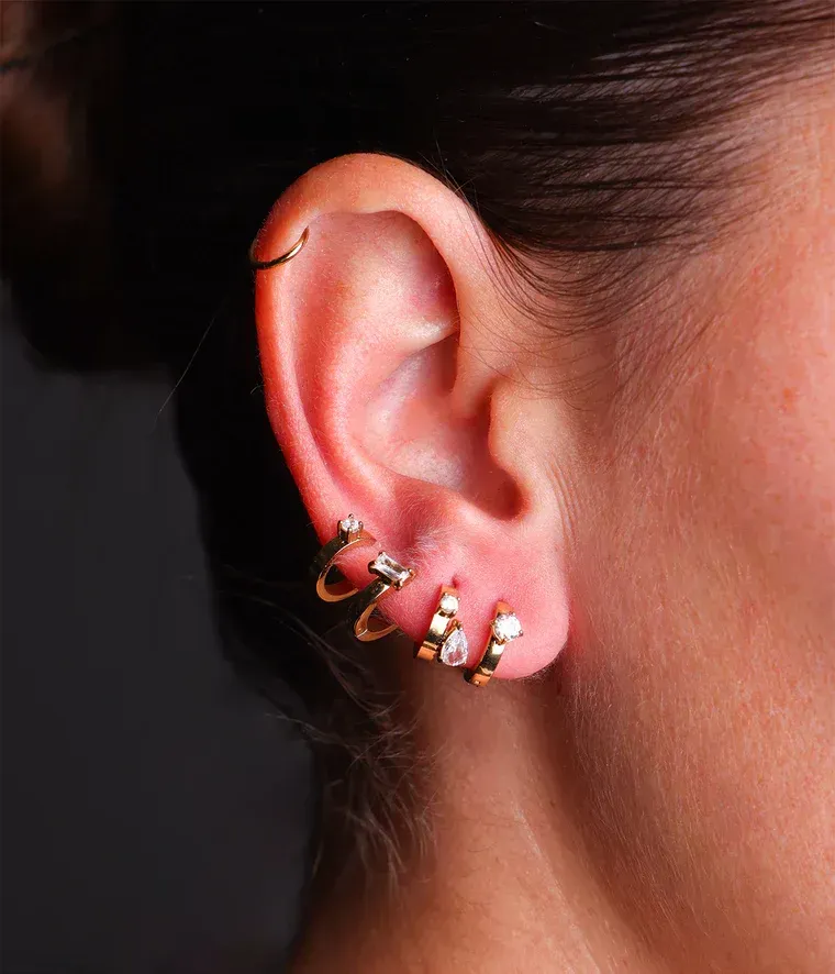 Boucles d'oreilles Angela - Acier Doré