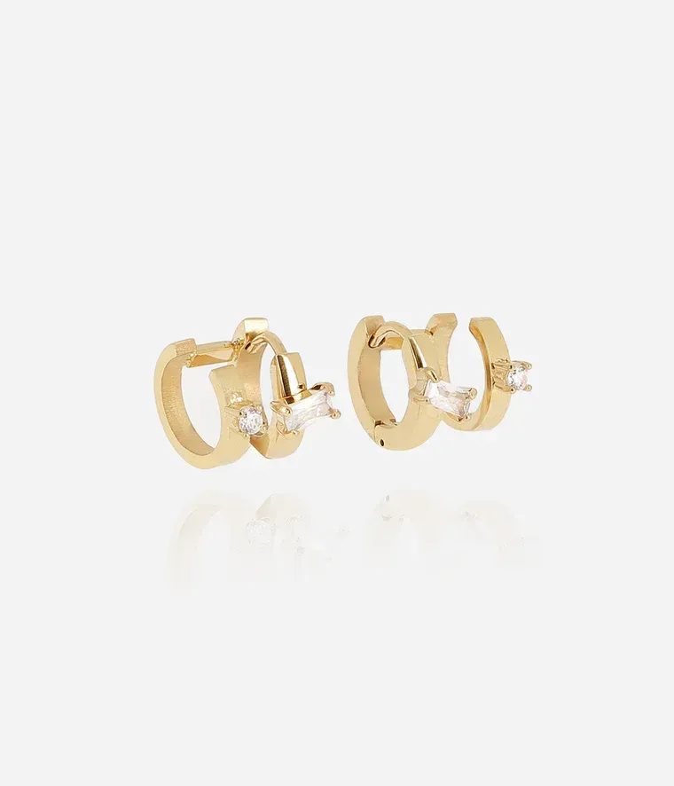 Boucles d'oreilles Angela - Acier Doré