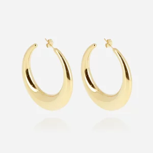 Boucles d'oreilles Créoles - Acier Doré