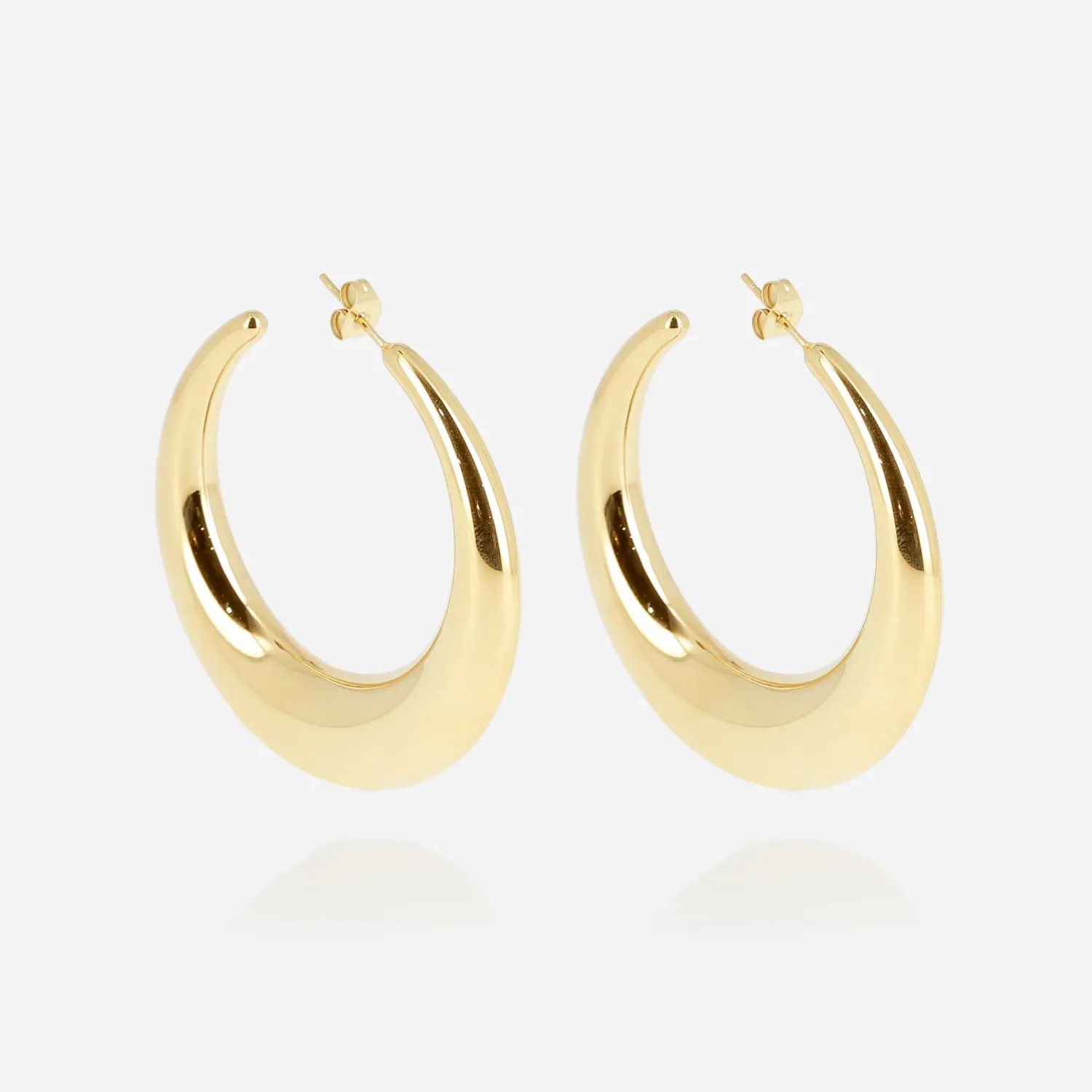 Boucles d'oreilles Créoles - Acier Doré