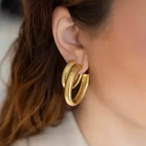 Boucles d'oreilles Itachi - Acier Doré