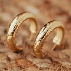 Boucles d'oreilles Kaneko - Acier Doré