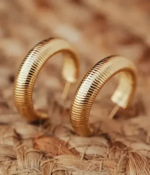 Boucles d'oreilles Kaneko - Acier Doré