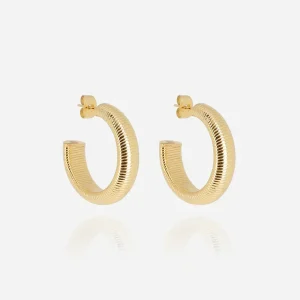 Boucles d'oreilles Kaneko - Acier Doré