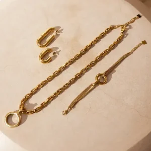 Boucles d'oreilles Lacia - Acier Doré