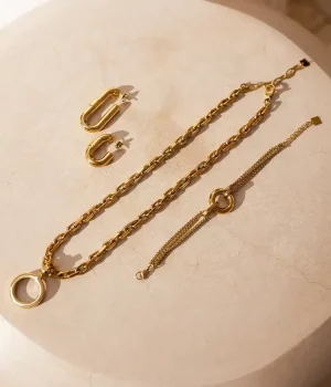 Boucles d'oreilles Lacia - Acier Doré