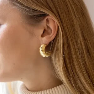 Boucles d'oreilles Lady - Acier Doré