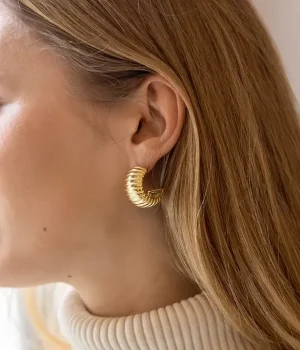 Boucles d'oreilles Lady - Acier Doré