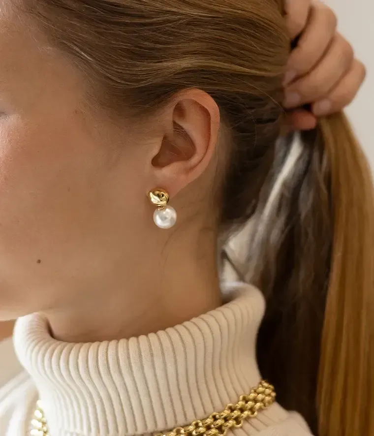 Boucles d'oreilles Leodie - Acier Doré 2