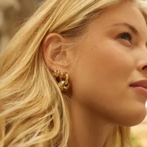 Boucles d'oreilles Lisa - Acier Doré