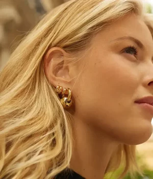 Boucles d'oreilles Lisa - Acier Doré