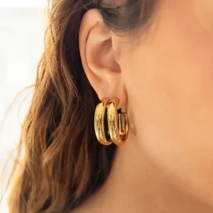 Boucles d'oreilles Loïs - Acier Doré
