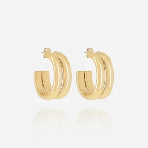 Boucles d'oreilles Loïs - Acier Doré
