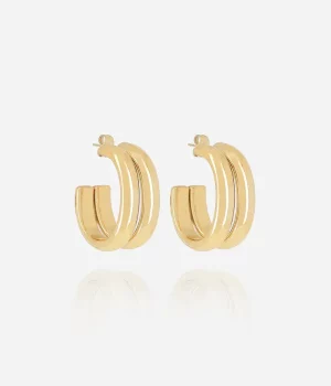 Boucles d'oreilles Loïs - Acier Doré