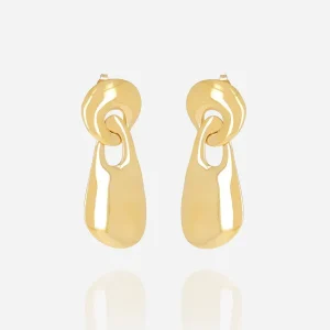 Boucles d'oreilles Louiza - Acier Doré