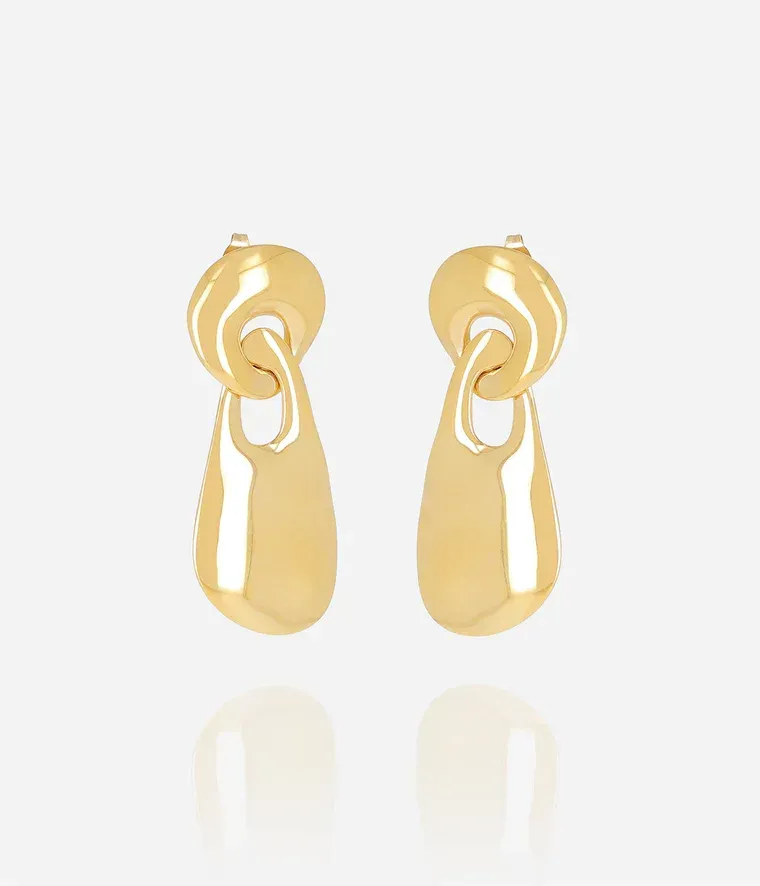 Boucles d'oreilles Louiza - Acier Doré