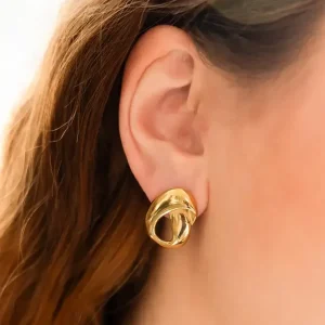 Boucles d'oreilles Magda - Acier Doré