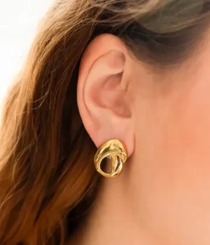 Boucles d'oreilles Magda - Acier Doré