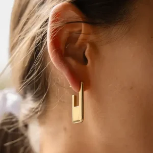 Boucles d'oreilles Nymphe - Acier Doré