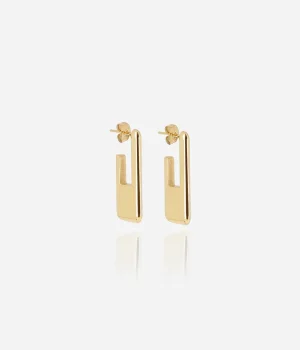 Boucles d'oreilles Nymphe - Acier Doré