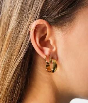 Boucles d'oreilles Pikok - Acier Doré