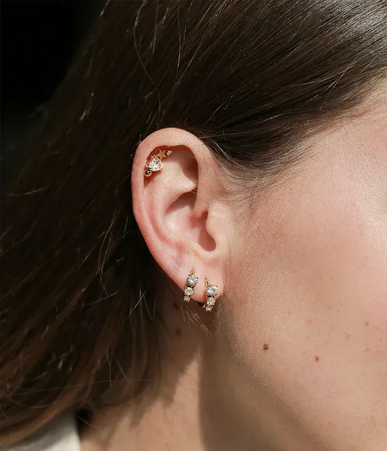 Boucles d'oreilles Sable - Acier Doré 2