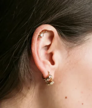 Boucles d'oreilles Sable - Acier Doré