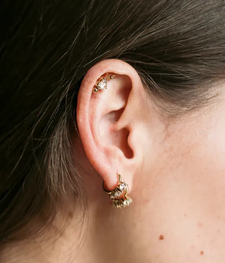 Boucles d'oreilles Sable - Acier Doré 3
