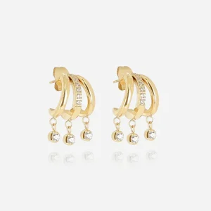 Boucles d'oreilles Silvia - Acier Doré