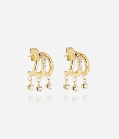 Boucles d'oreilles Silvia - Acier Doré