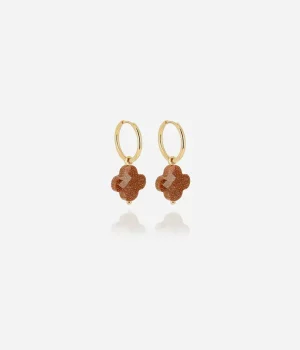 Boucles d'oreilles Vega - Acier Doré Marron