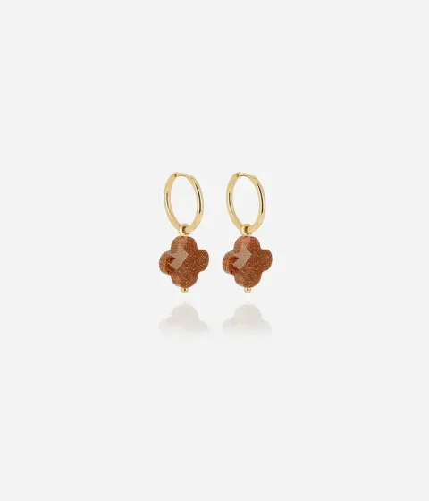Boucles d'oreilles Vega - Acier Doré Marron