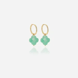 Boucles d'oreilles Vega - Acier Doré | Turquoise