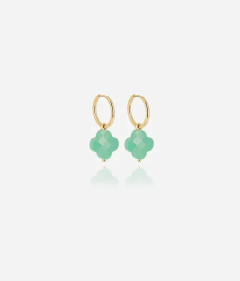 Boucles d'oreilles Vega - Acier Doré | Turquoise