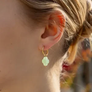 Boucles d'oreilles Vega - Acier Doré | Amazonite
