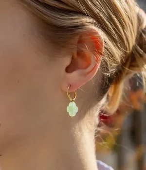 Boucles d'oreilles Vega - Acier Doré | Amazonite