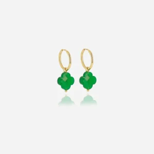 Boucles d'oreilles Vega - Acier Doré Vert