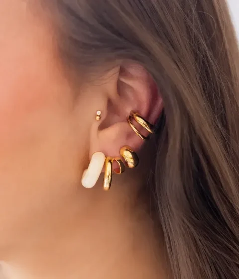 Boucles d'oreilles Velorum - Acier Doré