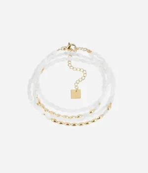 Bracelet Ayano - Acier Doré Nacre
