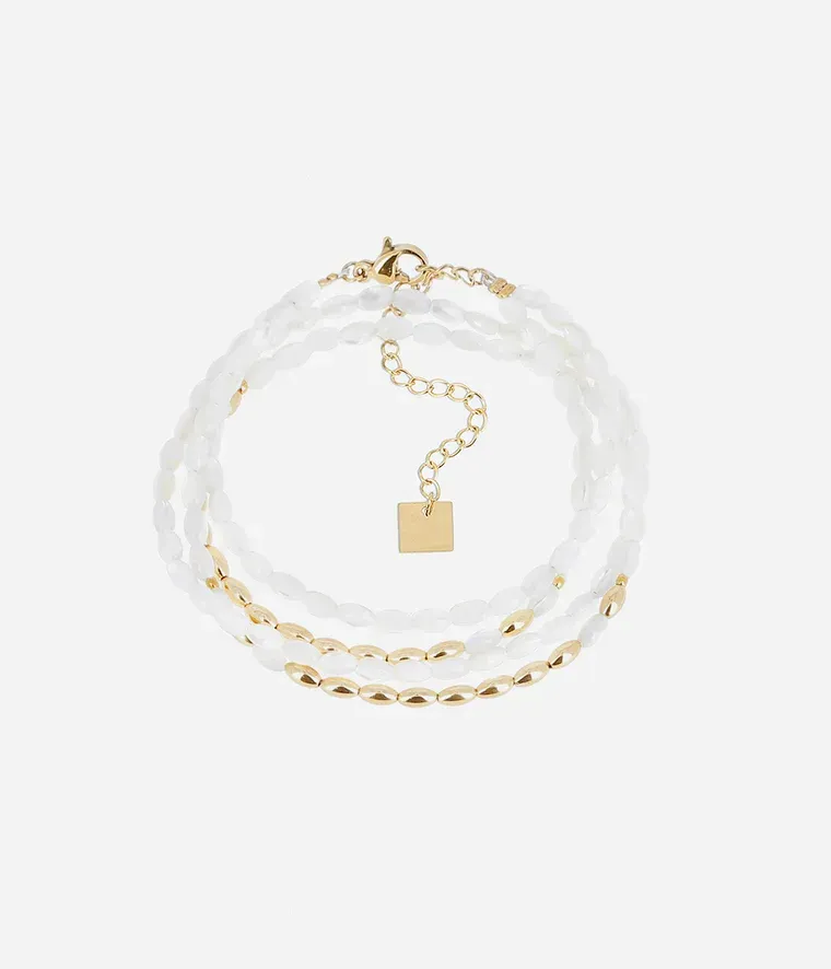 Bracelet Ayano - Acier Doré Nacre
