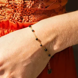 Bracelet Hinaku - Acier Doré | Nacre