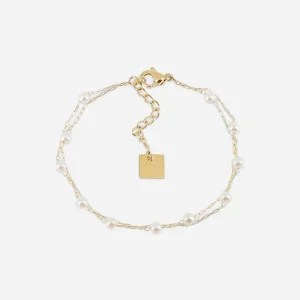 Bracelet Hinaku - Acier Doré Nacre