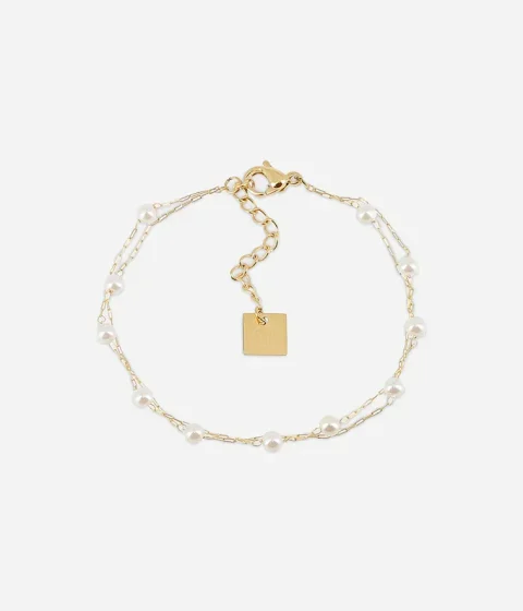 Bracelet Hinaku - Acier Doré Nacre