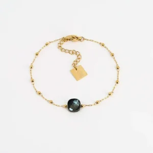 Bracelet Pablo - Acier Doré Labradorite